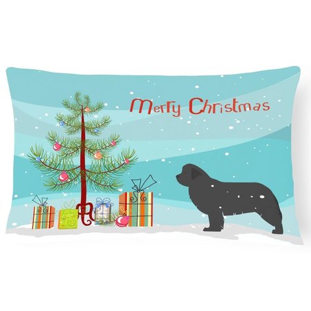 CAROLINES TREASURES Newfoundland Merry Christmas Tree Canvas Fabric Decorative Pillow CA66672